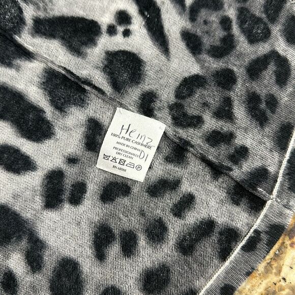 TSE Pure Cashmere Leopard Print Open Front Long Sleeve Cardigan Sweater Size M - Picture 7 of 10